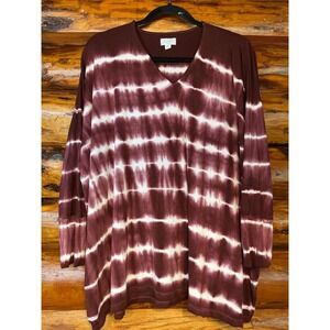 Mudpie Burgundy‎ V-Neck Oversized Tunic One Size
